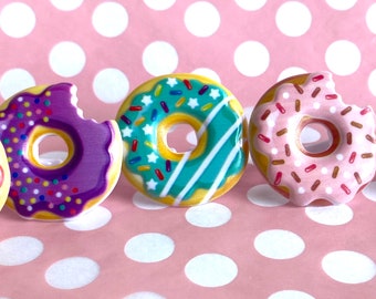 Donut cupcake rings cake decorations -12ct