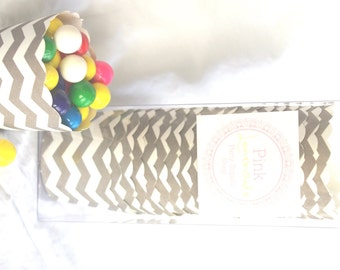 Small Grey Chevron-Boxed-Nut/Candy/Baking Cups-20ct--Parties--cupcakes-gumballs-snacks