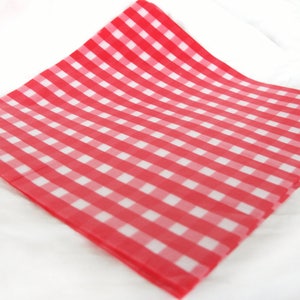 50 Gingham WAX PAPER sheets-Pink Lemonade party shop EXCLUSIVE-basket liners-food safe