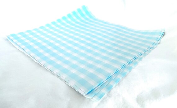 12 Light blue gingham sheets-Pink Lemonade party shop EXCLUSIVE-basket liners-food safe Il_570xn