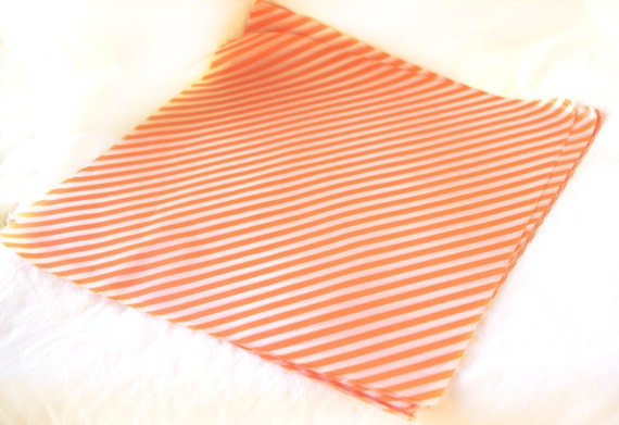 25 Orange Diagonal Stripe WAX PAPER sheets-Pink Lemonade party shop EXCLUSIVE-basket liners-food safe Il_570xn