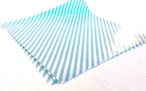 50 Light Blue Diagonal Stripe WAX PAPER Sheets-pink Lemonade Party Shop  Exclusive-basket Liners-food Safe 