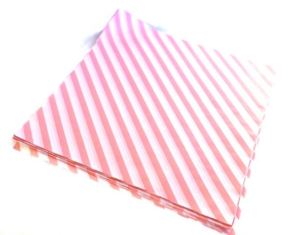 25 fogli di carta oleata a strisce diagonali rosa-limonata rosa party shop  EXCLUSIVE-basket liner-food safe -  Italia