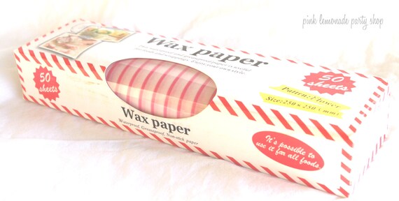 Boxed-pink Stripe Wax PaPER-50 sheets-BeRRY BaSKET LiNERS-sandwich-krafts- Birthday Parties, Showers, Weddings- Il_570xn
