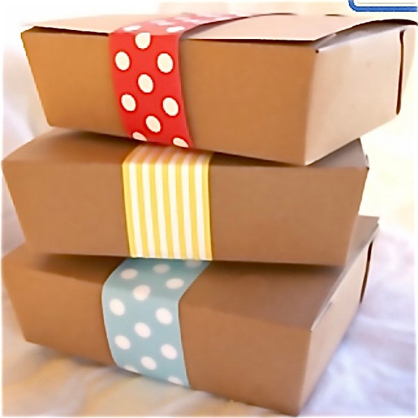 KraFT Luncheon Boxes-juego de 6 --almuerzos para niños-duchas-bodas-regalos-empaque