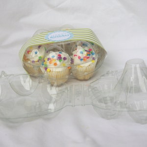 3CLeaR Round EGG Boxesfill with mini cupcakes,easter eggs, cookies, fruit, hold cake balls,truffles or peepss-3ct image 3