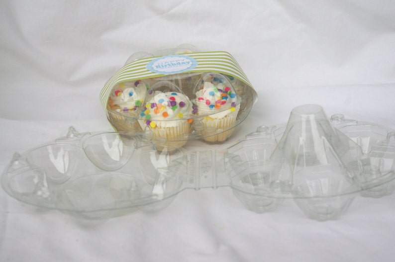 3CLeaR Round EGG Boxesfill with mini cupcakes,easter eggs, cookies, fruit, hold cake balls,truffles or peepss-3ct image 3
