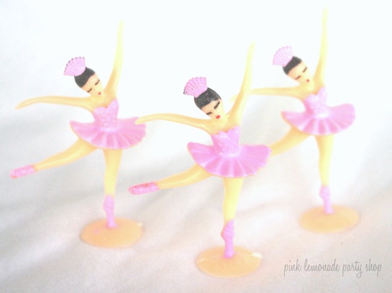 LiTTLe Ballerina cupcake toppers--12ct pink--ballerina theme--ballet--girls-birthday party Il_570xn
