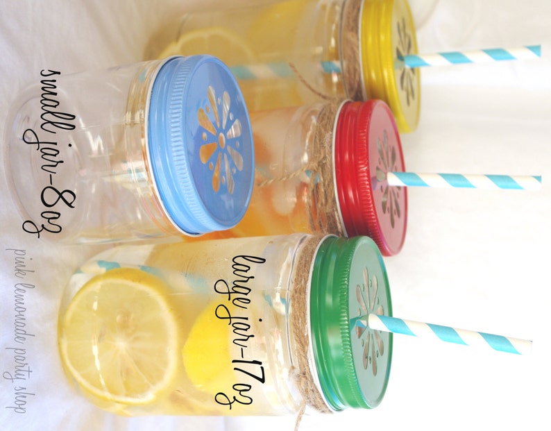 Mason Jar Lids With Straw Hole and Plastic Mason Jars & Etsy