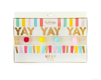 Hip hip hooray mini banner set — 3 piece set