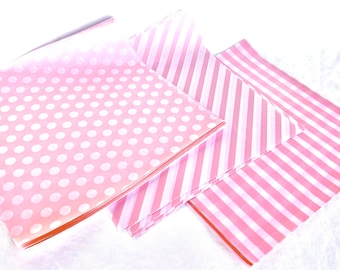 25 Pink Mix  WAX PAPER sheets-Pink Lemonade party shop EXCLUSIVE-basket liners-food safe