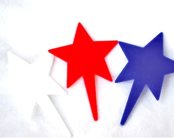12STaR CuPcake Picks---12ct--red blue and white--parties-cowboy theme--4th of july-patriotic