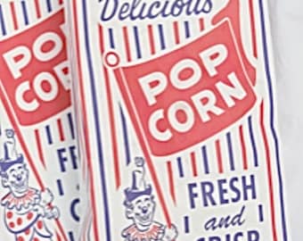 50 to 500 Jumbo Clown Pop Corn Bag ~ Large 4x2x12" Bags For Home or Business Use 