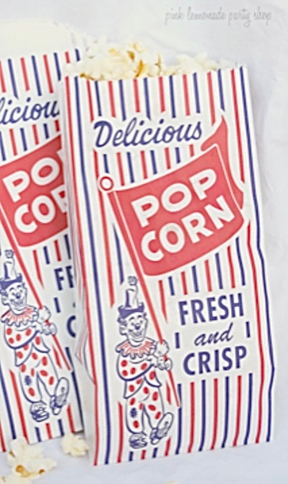 Popcorn Bags Coated for LeakTear Resistance Single Serving 1oz Paper  Sleeves in Nostalgic RedWhite Design Great Movie Theme Party Supplies or  for Old Fashioned Carnivals  Fundraisers 50  Amazonin Home 