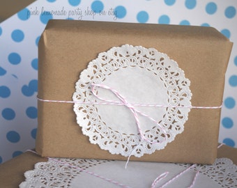 WHiTE LaCY PaPer DOilies-Shabby chic Wedding-Country Wedding- Gift Wrapping--4inch-50ct