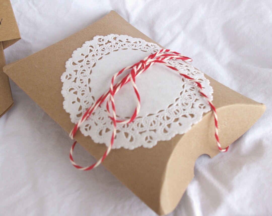 5 Brown Kraft Pillow Boxesparty Favors, Weddings, Shabby Chic Wedding, Gifts - Etsy Australia