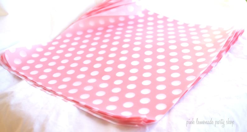 50 Pink With white Dot WAX PAPER sheets-Pink Lemonade party shop EXCLUSIVE-basket liners-food safe image 3