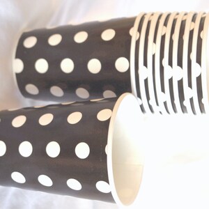 10 Party Cups Black and White mini dotBirthday parties10ct image 4