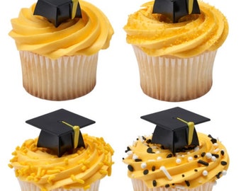 Graduation caps 3D- set of 12 - food or cupcake picks