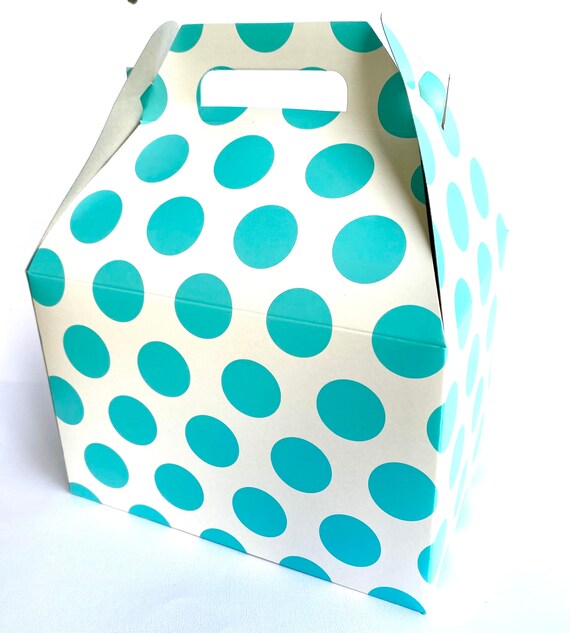 3 blue DoT GaBLe BoXes - Favors-Gift Wrap--Crafts- Il_570xn