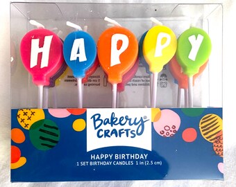Birthday balloon  letter candles - set of 13 by bakery crafts
