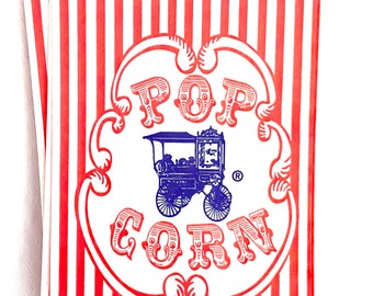 ViNTaGe STyLe WaGoN PoPCoRn BaGs---Birthday Parties--Carnival theme---sports theme--25ct