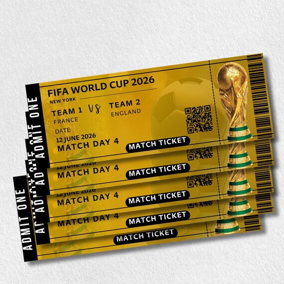 Customizable World Cup 2026 Ticket, Editable Birthday Ticket