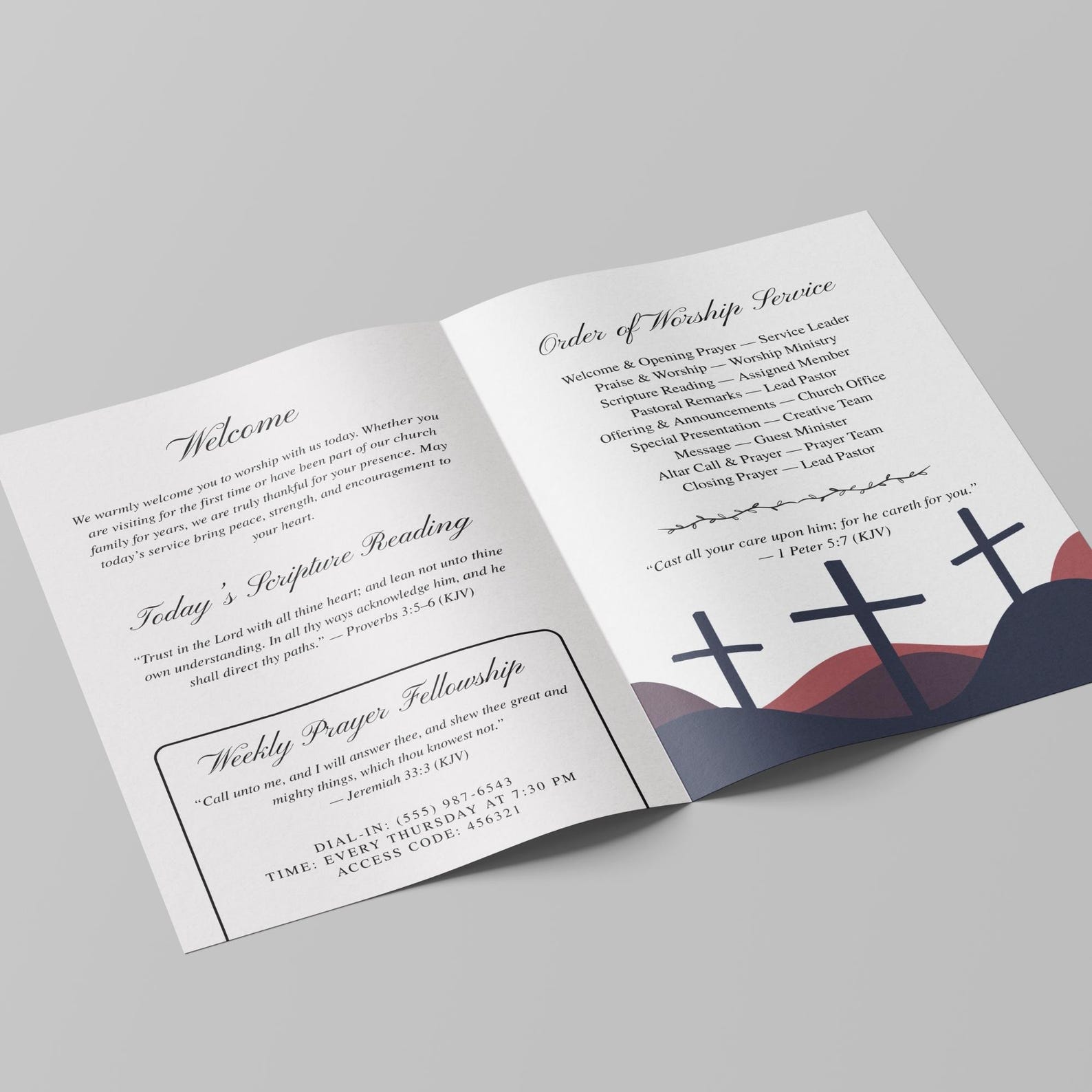 Church Bulletin Program Template, Church Pastor Anniversary, Order of ...