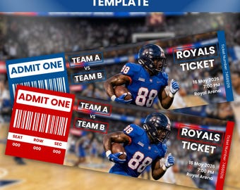 Modèle personnalisé de billet de baseball, billet d'invitation d'anniversaire, billet de sport modifiable, jeu surprise, billet-cadeau de basket-ball, téléchargement immédiat