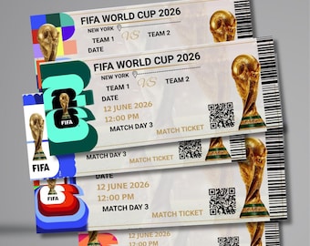 Customized World Cup 2026 Ticket | Matchday Ticket | Editable Birthday Voucher for Him | Digital Download | Football Gift