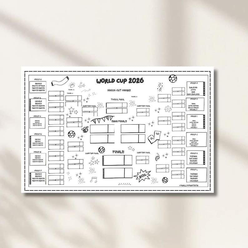 World Cup 2026 Tracker, Football Bracket, World Cup Wall Chart
