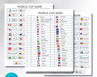 Kit para la quiniela del Mundial 2026, juego de fútbol imprimible, banderas del Mundial, quiniela de fútbol para la oficina, juego de predicciones, descarga instantánea.