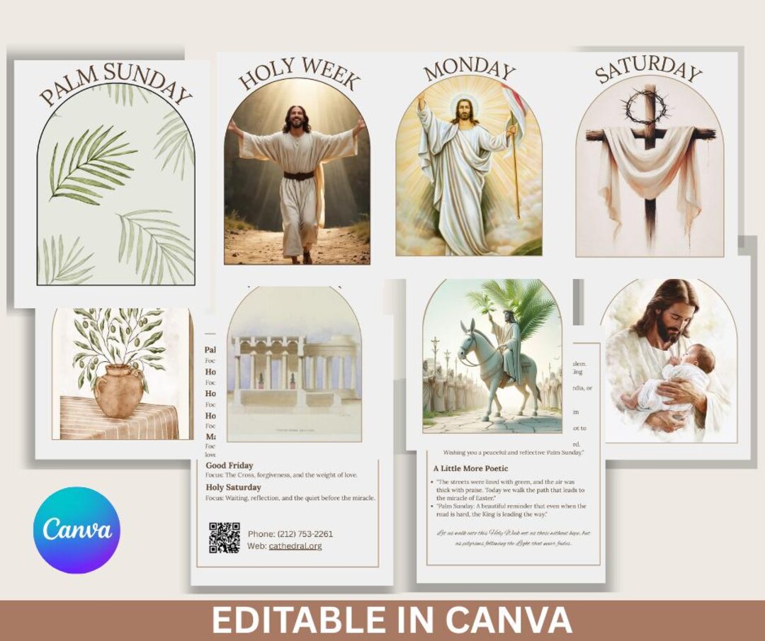 Holy Week Study Cards for Kid, Easter Story Cards Set, Christian Holy ...