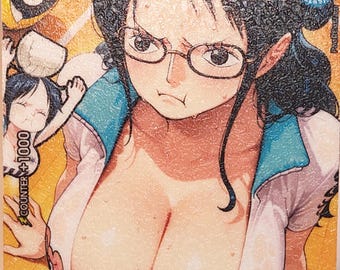 Tashigi One piece TCG Custom Art Pooff Custom ST 06 - 006 Volleyball set Pooff Custom Orica Cards Foil Effect + grip