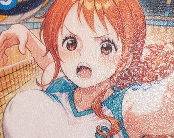 Nami One piece TCG Custom Art Pooff Custom OP11 - 054 Volleyball set Pooff Custom Orica Cards Foil Effect + grip