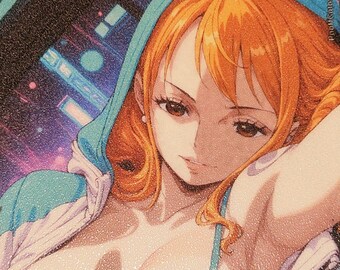 Nami OP09-050 Custom Card Orica - Cyberpunk Edition - PVC Grip Art - One Piece TCG Proxy