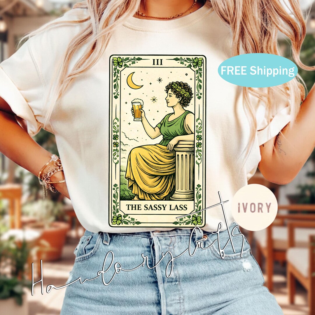 Sassy Lessb Sassy Lass Tarot Card Shirt, Funny Irish St Patrick's Day Tee - Etsy