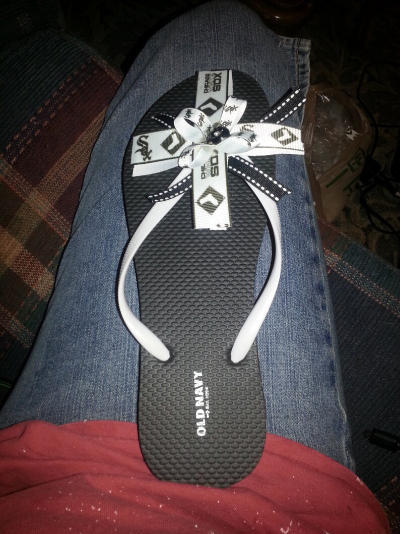 chicago white sox flip flops made to order all sizes available