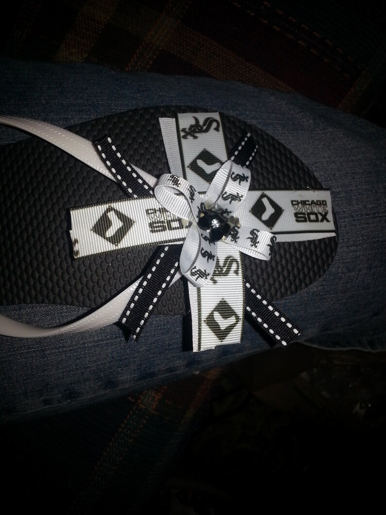 chicago white sox flip flops made to order all sizes available