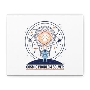 Kosmische Problemlöser Leinwand | Weltall, Astronaut, Mission Aufnäher Art