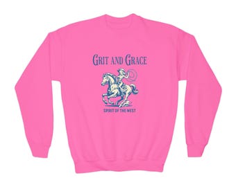 Grit and Grace Cowgirl Horse Crewneck Sweatshirt | Spirit of the West