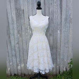 etsy white lace dress White Vintage Lace Dresses