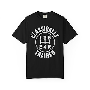 Klassiskt tränad manuell växelspaks-t-shirt | Bilentusiast