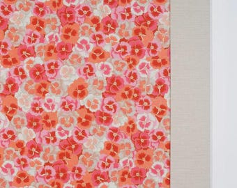 Protector de escritorio floral rojo y blanco - Papel japonés y tela para libros asiática