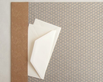 Handmade Desk Pad / Desk Blotter -  Gold and Grey Floral