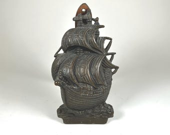 Vintage Gallion Door Knocker with Dark Finish - Sailing Decor #A14