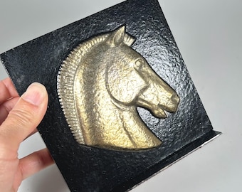 Vintage Horse Themed PM Scroll Bookend by Philadelphia Manufacturing Co. - One Piece