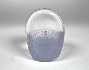 Vintage Michael Nourot Bullicante Art Glass Paperweight in Lavender and Baby Blue A6
