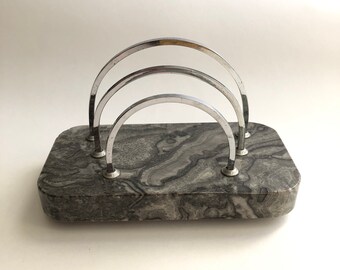 Minimal Gray Stone Letter Sorter Desk Accessory
