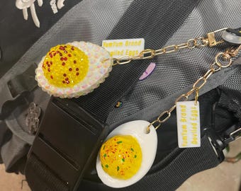 YumYum Brand deviled egg keychain bag charm wasteland snack